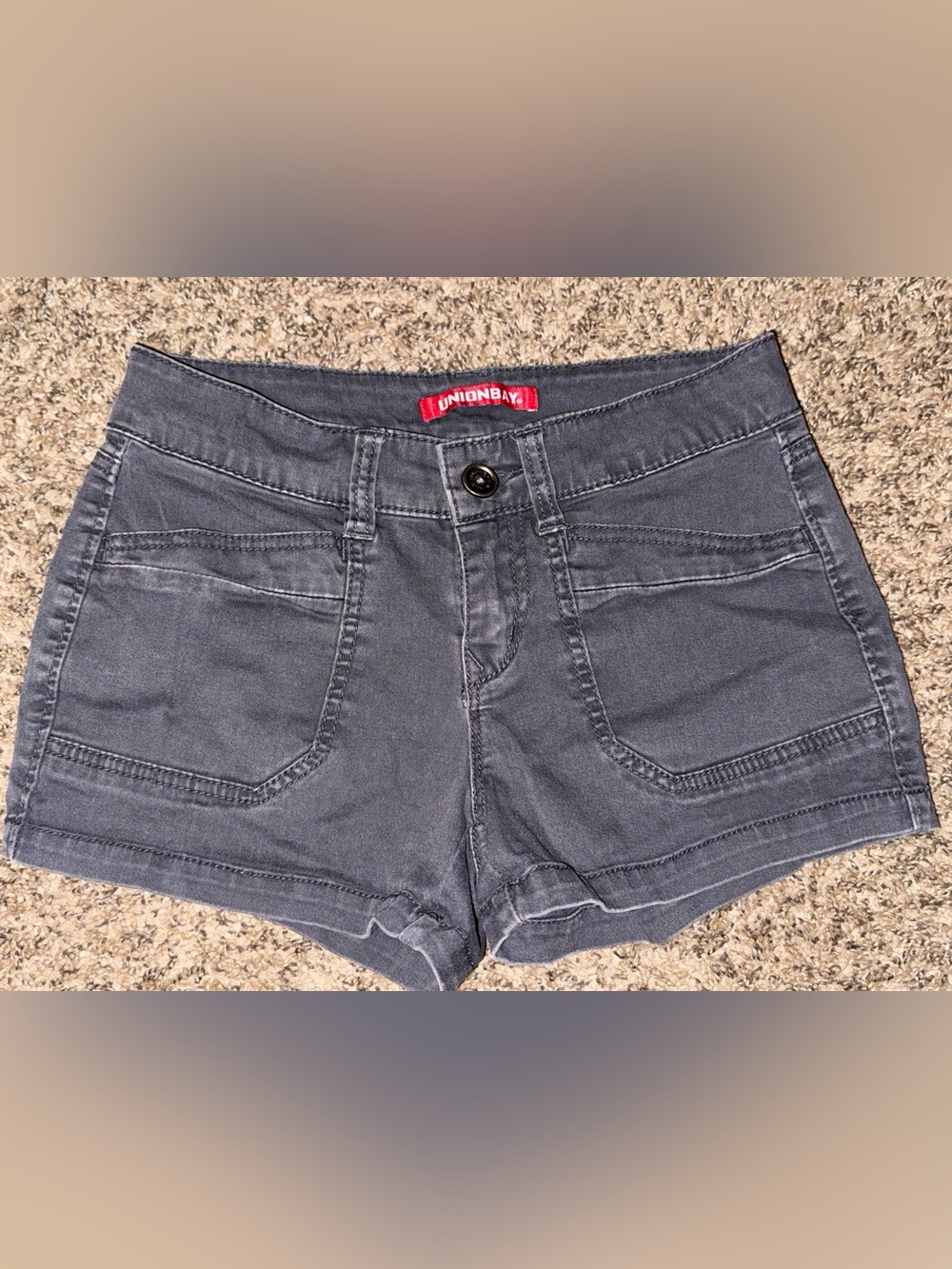 UNIONBAY Charcoal Grey Denim Low- Rise Jean Shorts